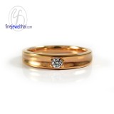 แหวนพิงค์โกลด์ แหวนเพชร แหวนแต่งงาน แหวนหมั้น-R1254DPG